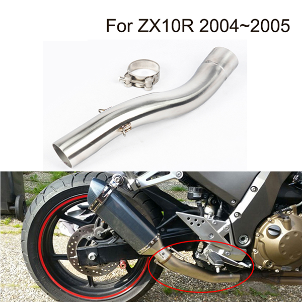 2004-2005 Kawasaki ZX10R Motorcycle Exhaust Middle Pipe 51mm Escape Moto Bike Link Tube